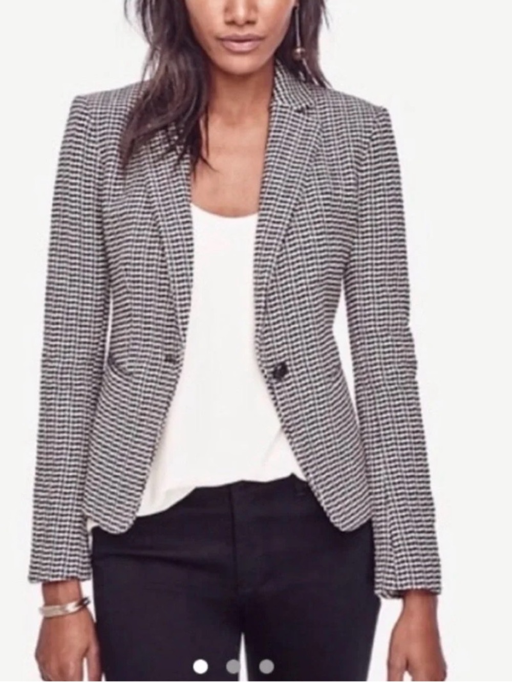 Houndstooth Blazer - Black and White